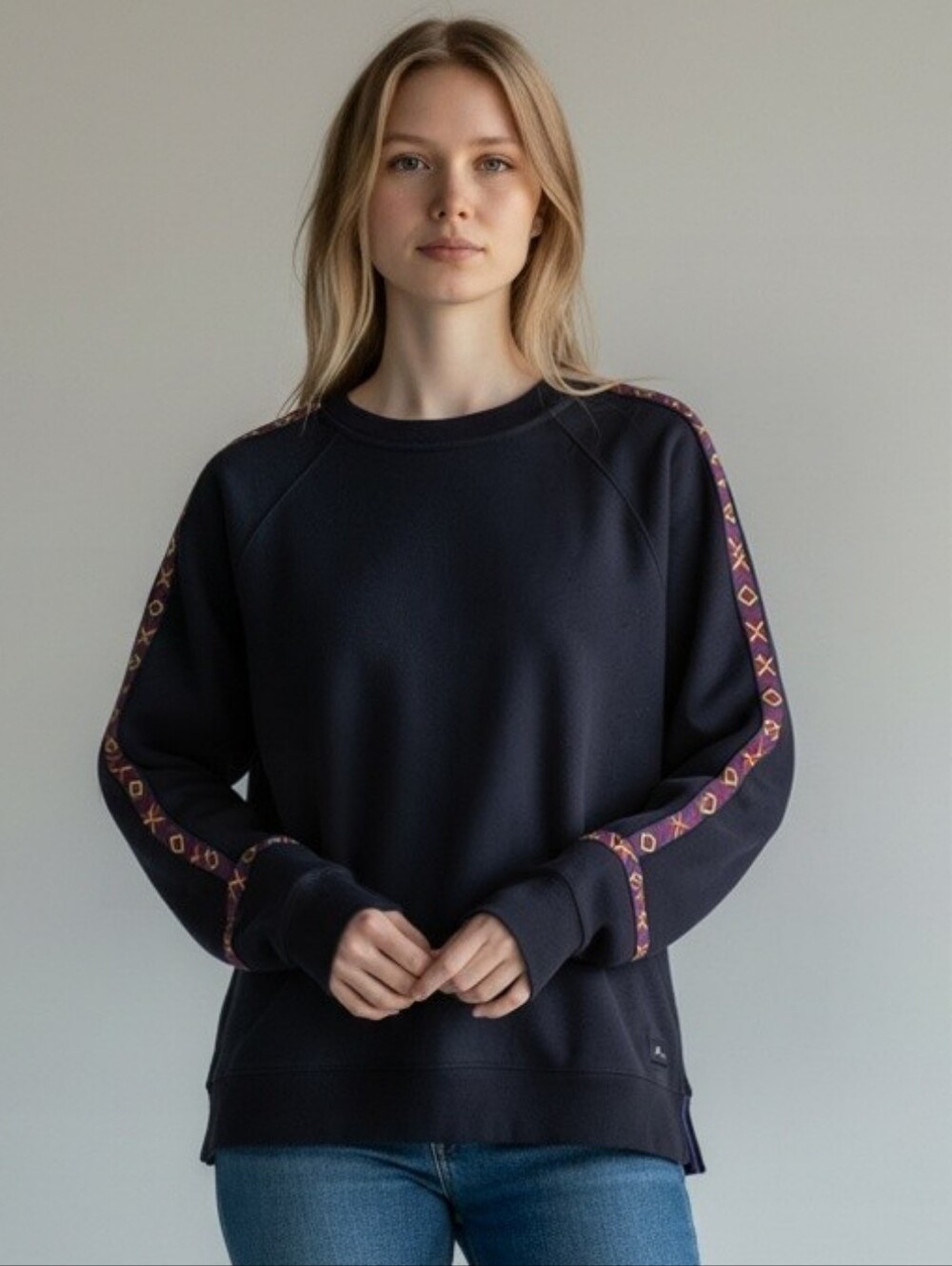 Paul Smith Cotton Unisex Sweatshirt in Black&Purple Size Medium.Made In Bulgaria